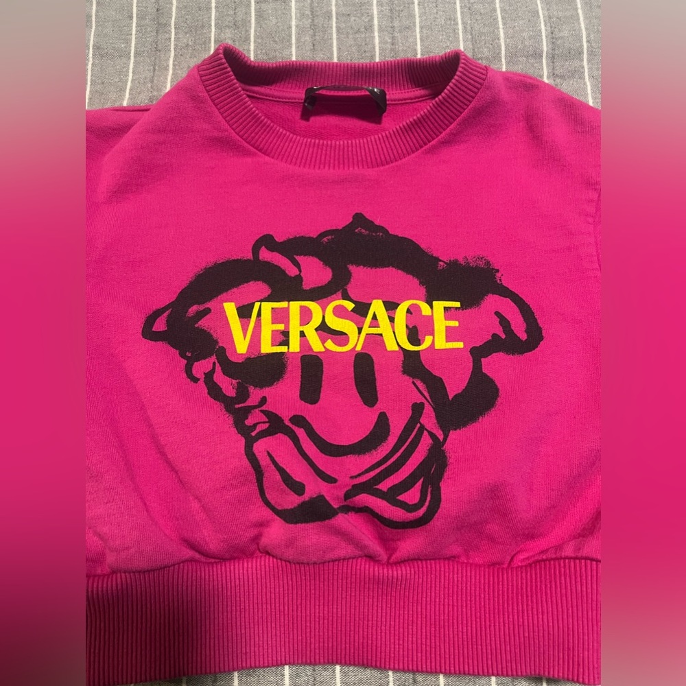 Versace Kids Smiling Medusa Cropped Sweatshirt  size 6A